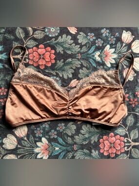 Satin Lace Tan Bralette
